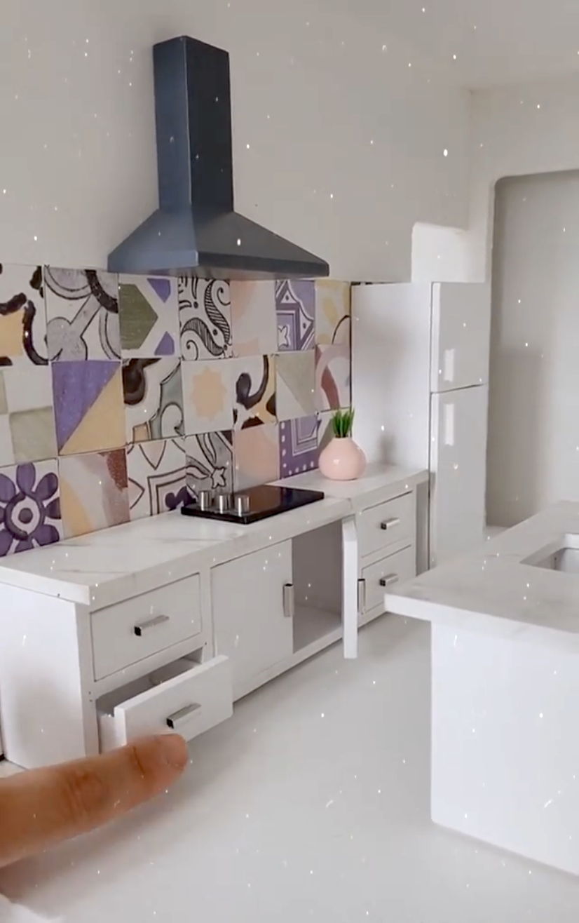 Wallpaper in a doll house by Brenda Stearns @she_plusfive • Federation Tiles Wallpaper