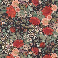 Bouquet Wallpaper • Eloise Short • Vintage Floral Wallpaper • Granny Chic Wallpaper • Grandmillennial Style Wallpaper • Licorice • Swatch