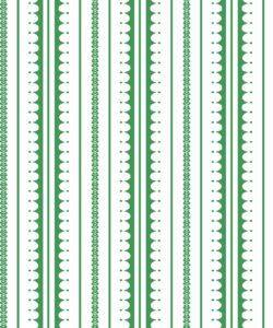 La Grand Coquille • Stripe and Scallop Wallpaper • Forest Green • Swatch