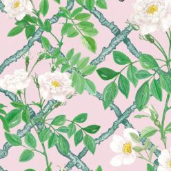 Treilage Wallpaper • Floral Wallpaper • Blush • Swatch