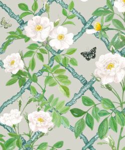 Treilage Wallpaper • Floral Wallpaper • Beige • Swatch