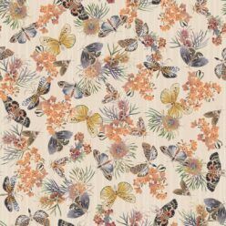 Moth Wallpaper • Eloise Short • Vintage Floral Wallpaper • Granny Chic Wallpaper • Grandmillennial Style Wallpaper • Ivory • Swatch