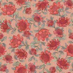 Waratah Wallpaper • Eloise Short • Vintage Floral Wallpaper • Granny Chic Wallpaper • Grandmillennial Style Wallpaper • Blush • Swatch