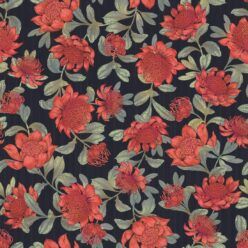 Waratah Wallpaper • Eloise Short • Vintage Floral Wallpaper • Granny Chic Wallpaper • Grandmillennial Style Wallpaper • Slate • Swatch