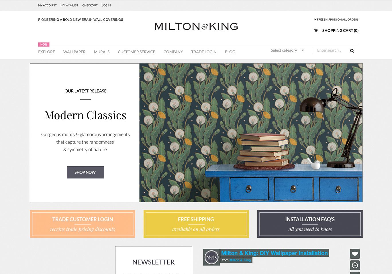 Milton & King Magento Site Snap Shot